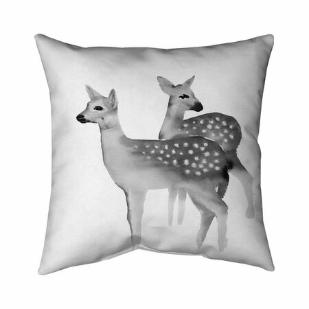 FONDO 26 x 26 in. Faon Black & White-Double Sided Print Indoor Pillow FO2792900